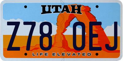 UT license plate Z780EJ