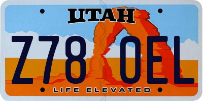 UT license plate Z780EL