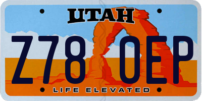 UT license plate Z780EP