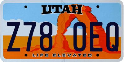 UT license plate Z780EQ
