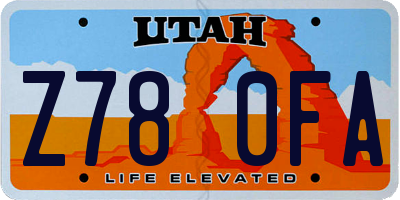 UT license plate Z780FA