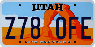 UT license plate Z780FE