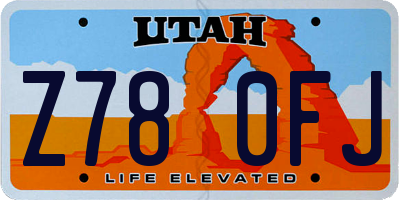 UT license plate Z780FJ