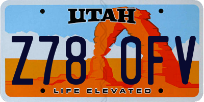 UT license plate Z780FV