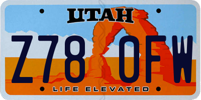 UT license plate Z780FW