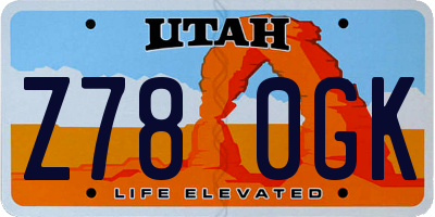 UT license plate Z780GK