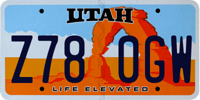 UT license plate Z780GW
