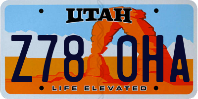 UT license plate Z780HA