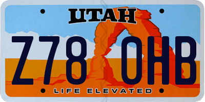 UT license plate Z780HB