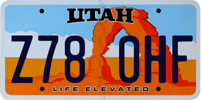 UT license plate Z780HF