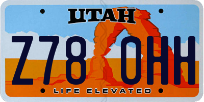 UT license plate Z780HH