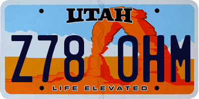 UT license plate Z780HM