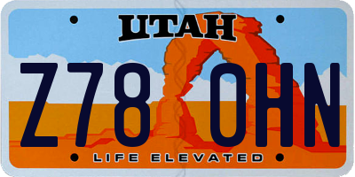 UT license plate Z780HN