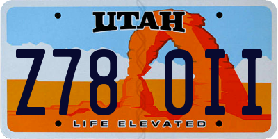 UT license plate Z780II