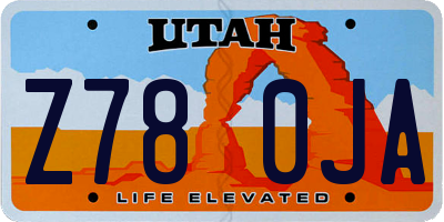 UT license plate Z780JA