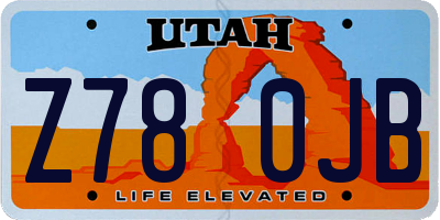 UT license plate Z780JB