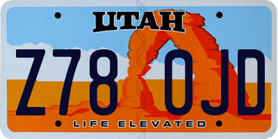 UT license plate Z780JD