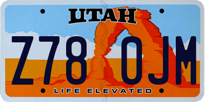 UT license plate Z780JM