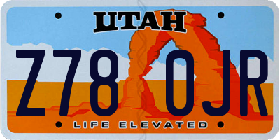 UT license plate Z780JR