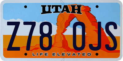 UT license plate Z780JS