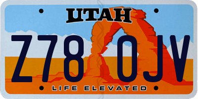 UT license plate Z780JV
