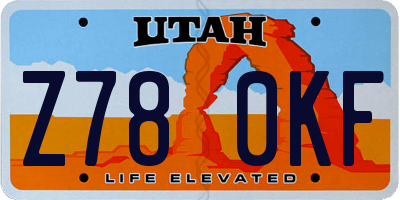 UT license plate Z780KF
