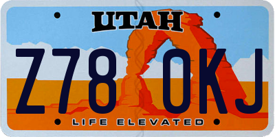 UT license plate Z780KJ