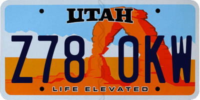 UT license plate Z780KW
