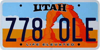 UT license plate Z780LE