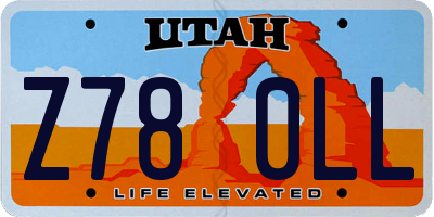 UT license plate Z780LL