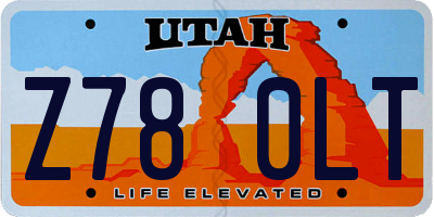 UT license plate Z780LT
