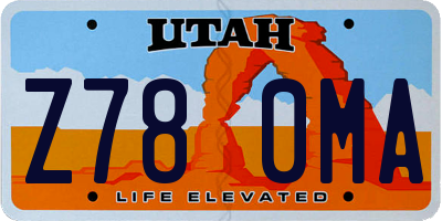 UT license plate Z780MA