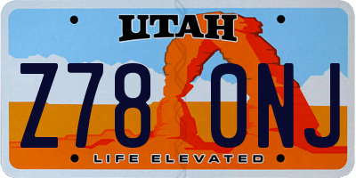 UT license plate Z780NJ