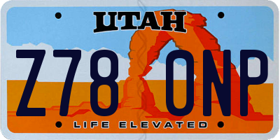 UT license plate Z780NP