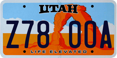 UT license plate Z780OA