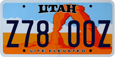 UT license plate Z780OZ
