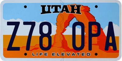 UT license plate Z780PA