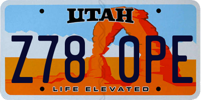 UT license plate Z780PE
