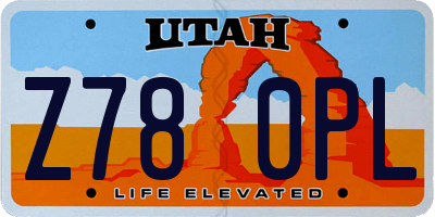 UT license plate Z780PL