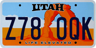 UT license plate Z780QK