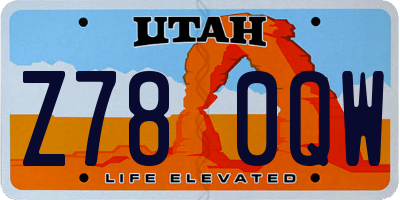 UT license plate Z780QW