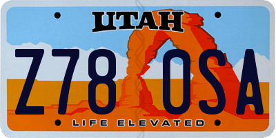 UT license plate Z780SA