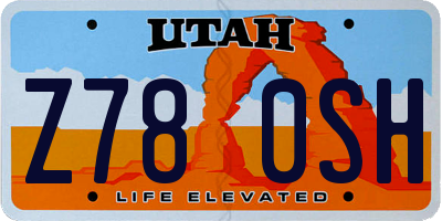 UT license plate Z780SH