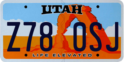 UT license plate Z780SJ