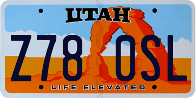 UT license plate Z780SL