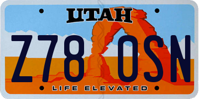 UT license plate Z780SN