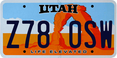 UT license plate Z780SW
