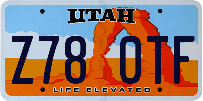 UT license plate Z780TF