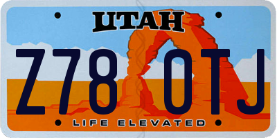 UT license plate Z780TJ