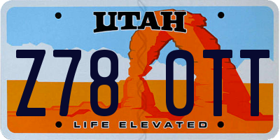 UT license plate Z780TT